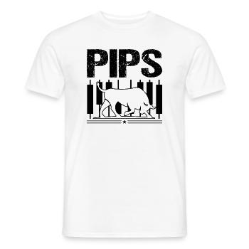 Pips Funny Forex Trader Trading Fan Odds - Men's T-Shirt - white - Front - AI Model Male 178 dark (178cm)