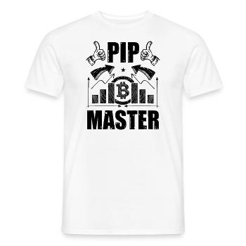 Pip Master Funny Forex Trading Crypto BTC Quote - Men's T-Shirt - white - Front - AI Model Male 178 dark (178cm)