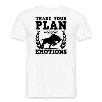Trade Your Plan Not Your Emotions Funny Trader - Men's T-Shirt - white - Front - AI Model Male 178 dark (178cm)