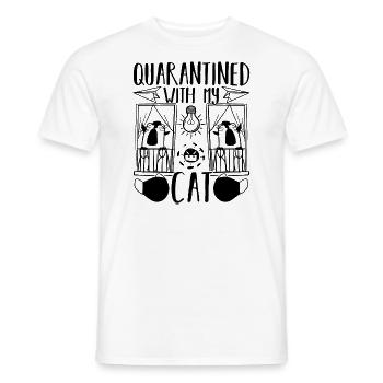 Quarantined With My Cat Humor - Männer T-Shirt - Weiß - Vorne - AI Model Male 178 dark (178cm)