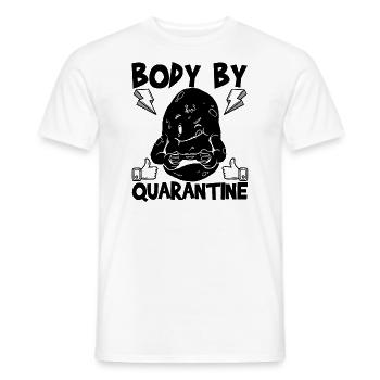 Body By Quarantine Funny Social Distancing - Men's T-Shirt - white - Front - AI Model Male 178 dark (178cm)