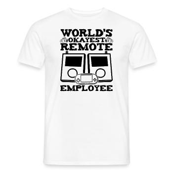World's Okayest Remote Employee Funny Quarantine - Men's T-Shirt - white - Front - AI Model Male 178 dark (178cm)