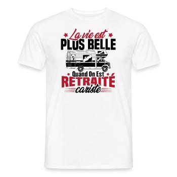 Retraité et camping-cariste - T-shirt homme - blanc - Devant - AI Model Male 178 dark (178cm)
