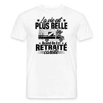 Retraité et camping-cariste - T-shirt homme - blanc - Devant - AI Model Male 178 dark (178cm)