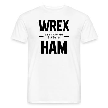 Wrexham Like Hollywood - Wales Football Gift - Men's T-Shirt - white - Front - AI Model Male 178 dark (178cm)