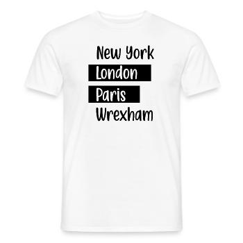 New York London Paris Wrexham - Wales Football Gif - Men's T-Shirt - white - Front - AI Model Male 178 dark (178cm)