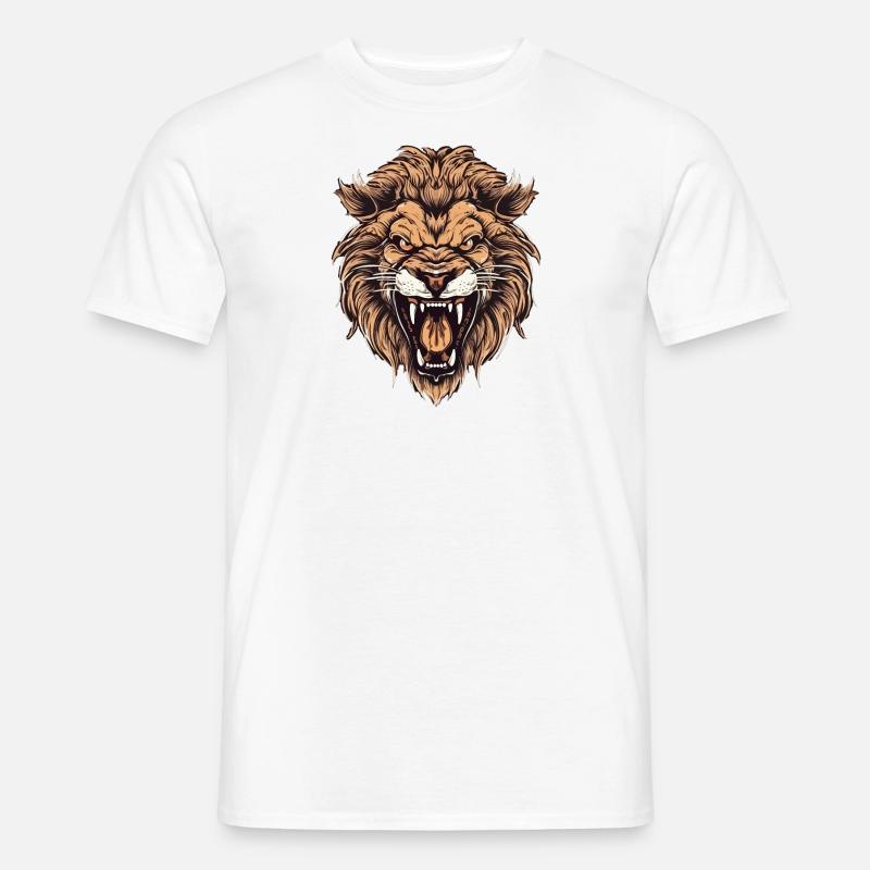 Löwe - Männer T-Shirt - Weiß