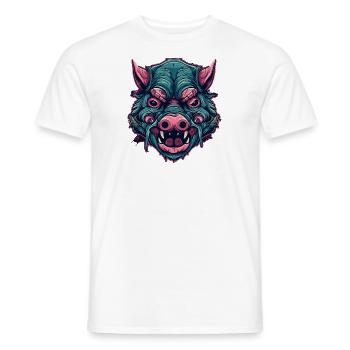 Schwein - Männer T-Shirt - Weiß - Vorne - AI Model Male 178 dark (178cm)