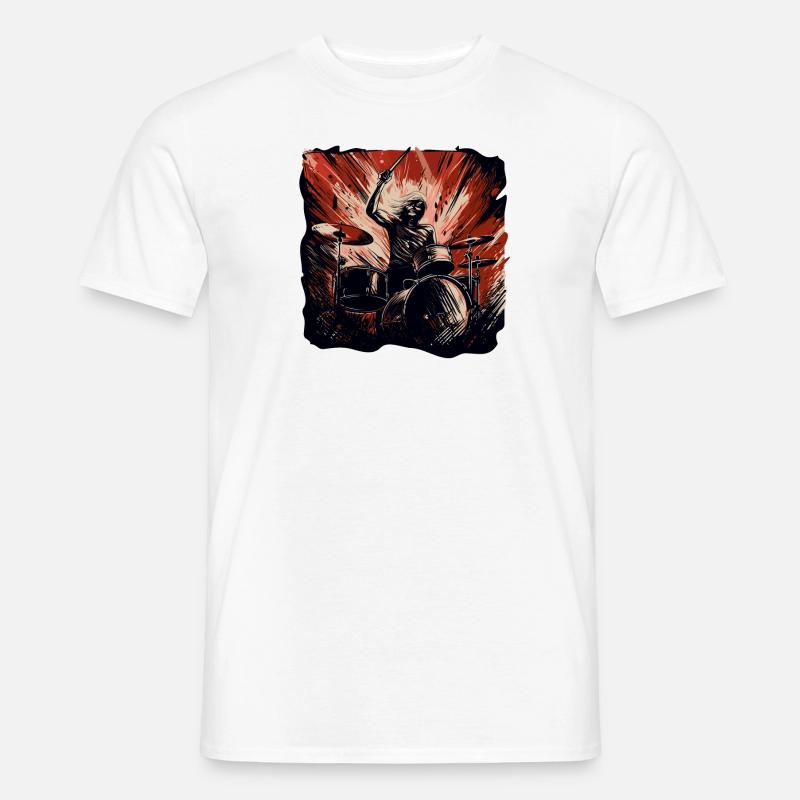 Drummer crazy - Männer T-Shirt - Weiß