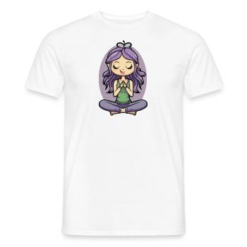 Yoga Lotus Pose - Männer T-Shirt - Weiß - Vorne - AI Model Male 178 dark (178cm)