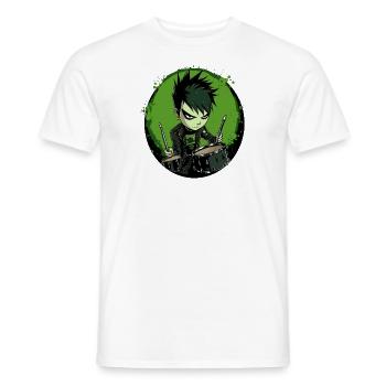 Drummer Boy green Drums Schlagzeug - Männer T-Shirt - Weiß - Vorne - AI Model Male 178 dark (178cm)