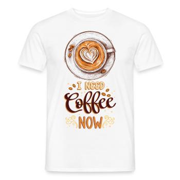 Coffee Coffee Lover Coffee Mug Barista Vintage - Men's T-Shirt - white - Front - AI Model Male 178 dark (178cm)