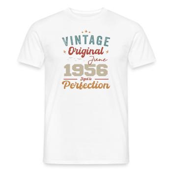 June 1956 Aged to Perfection June 1956 vintage - Men's T-Shirt - white - Front - AI Model Male 178 dark (178cm)