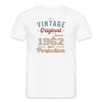 June 1992 Aged to Perfection June 1992 vintage - Men's T-Shirt - white - Front - AI Model Male 178 dark (178cm)