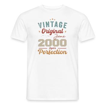 June 2000 Aged to Perfection June 2000 vintage - Men's T-Shirt - white - Front - AI Model Male 178 dark (178cm)