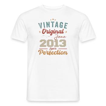 June 2013 Aged to Perfection June 2013 vintage - Men's T-Shirt - white - Front - AI Model Male 178 dark (178cm)
