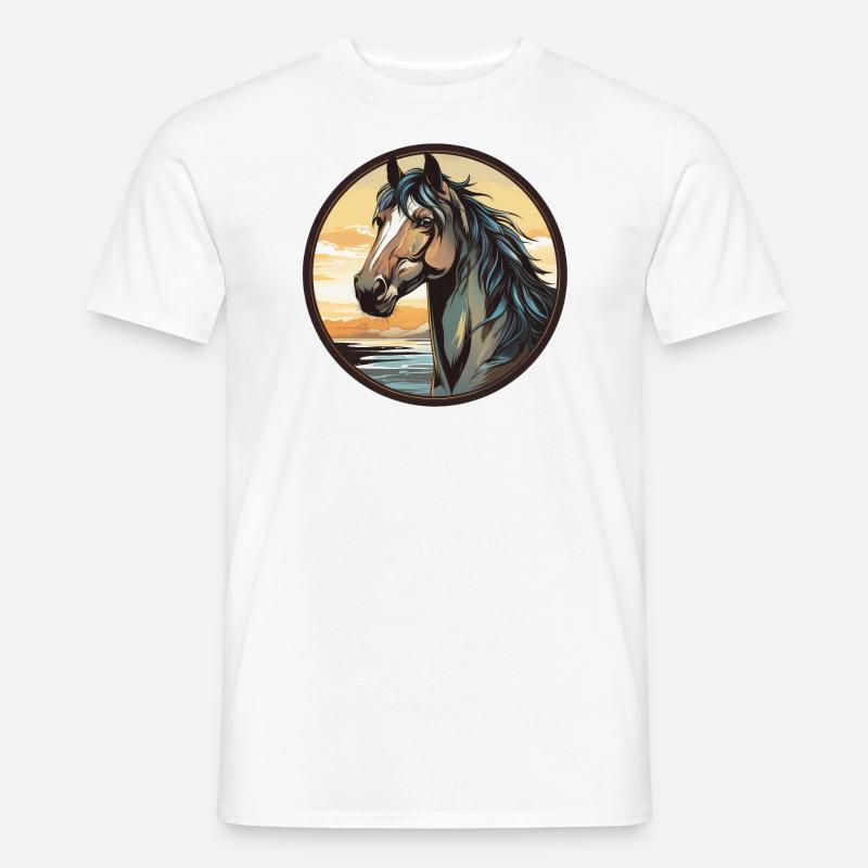 Pferd - Männer T-Shirt - Weiß