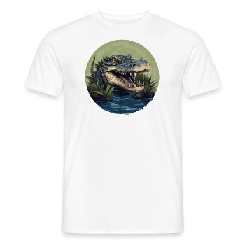 Crocodile - Men's T-Shirt - white - Front - AI Model Male 178 dark (178cm)
