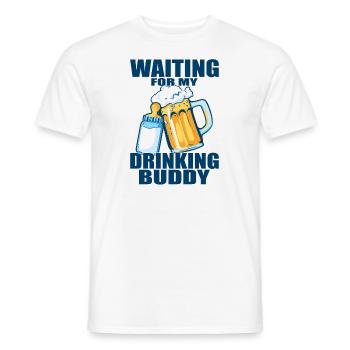 Grossesse 2023 futur père - T-shirt homme - blanc - Devant - AI Model Male 178 dark (178cm)