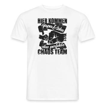 Chaos team papa und sohn - Werdender Vater - Papa - Männer T-Shirt - Weiß - Vorne - AI Model Male 178 dark (178cm)