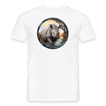 Nashorn - Männer T-Shirt - Weiß - Vorne - AI Model Male 178 dark (178cm)