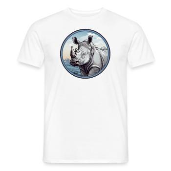 Nashorn - Männer T-Shirt - Weiß - Vorne - AI Model Male 178 dark (178cm)