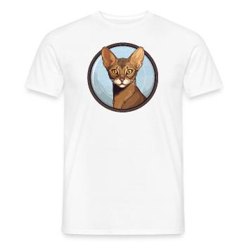 Chat abyssin - T-shirt homme - blanc - Devant - AI Model Male 178 dark (178cm)