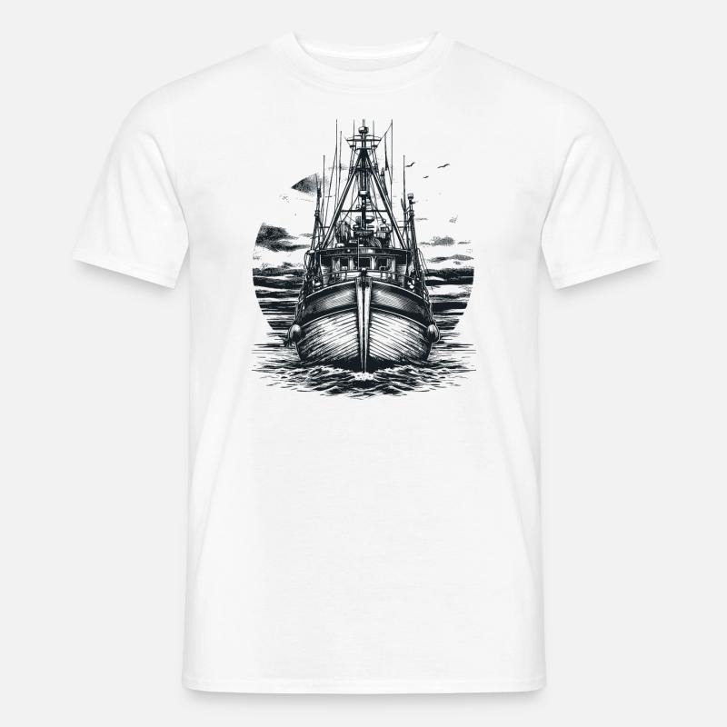 Fischkutter Fischen - Männer T-Shirt - Weiß