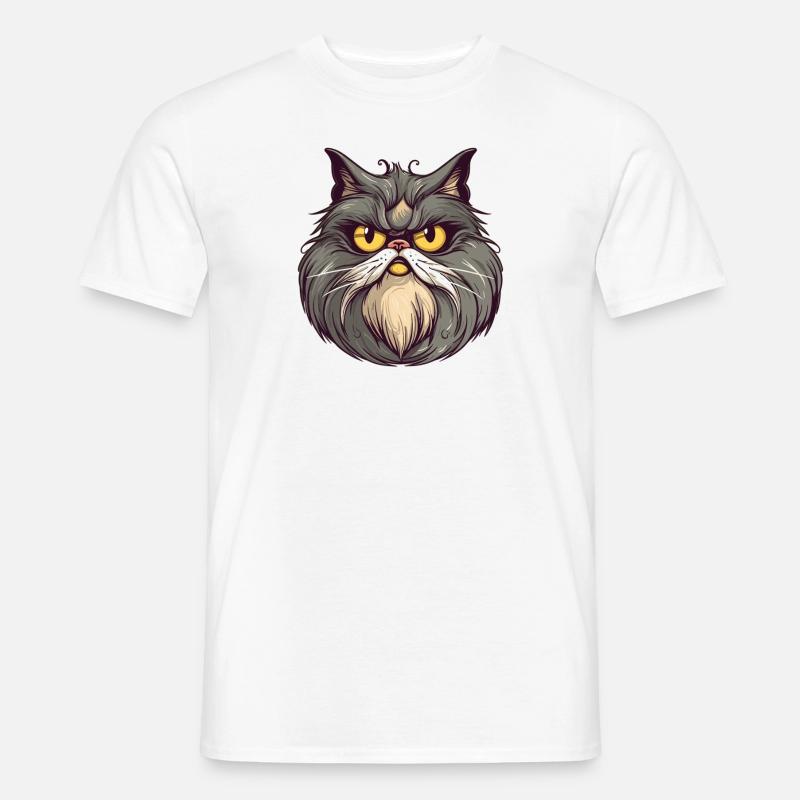 Cat Katze - Männer T-Shirt - Weiß
