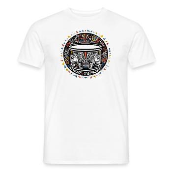 Drum Schlagzeug - Männer T-Shirt - Weiß - Vorne - AI Model Male 178 dark (178cm)