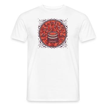Drum Schlagzeug - Männer T-Shirt - Weiß - Vorne - AI Model Male 178 dark (178cm)