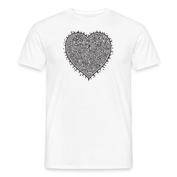 Herz Liebe - Männer T-Shirt - Weiß - Vorne - AI Model Male 178 dark (178cm)