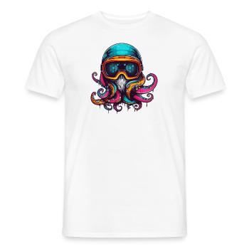 Octopus Wintersport - Männer T-Shirt - Weiß - Vorne - AI Model Male 178 dark (178cm)