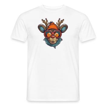 Rentier Flieger Wintersport - Männer T-Shirt - Weiß - Vorne - AI Model Male 178 dark (178cm)