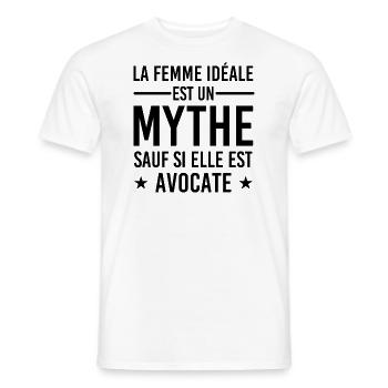 Femme Idéale est Avocate - Cadeau Humour Avocate - T-shirt homme - blanc - Devant - AI Model Male 178 dark (178cm)