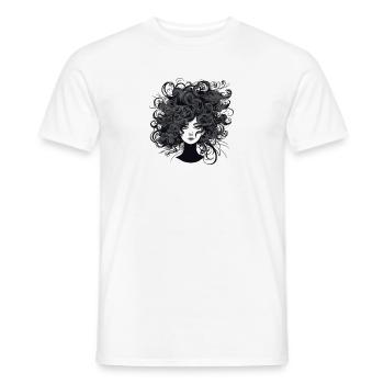 Crazy Frau wilde Haare - Männer T-Shirt - Weiß - Vorne - AI Model Male 178 dark (178cm)