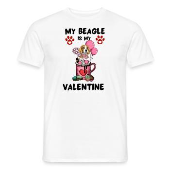Mon Beagle est mon Valentin - T-shirt homme - blanc - Devant - AI Model Male 178 dark (178cm)