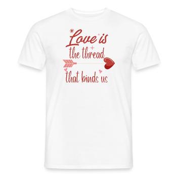 Valentine's Day- Love Is The Thread That Binds Us - Men's T-Shirt - white - Front - AI Model Male 178 dark (178cm)