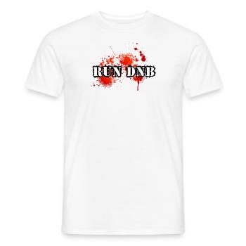 RUN DNB - Drum and Bass DJ Raver Bloody Halloween - Men's T-Shirt - white - Front - AI Model Male 178 dark (178cm)