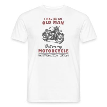 Motorrad Geschenk für Papa / Opa / Alter Mann - Männer T-Shirt - Weiß - Vorne - AI Model Male 178 dark (178cm)