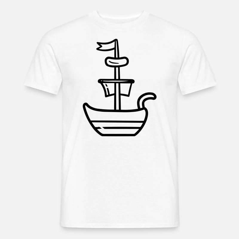 Piratenschiff - Männer T-Shirt - Weiß