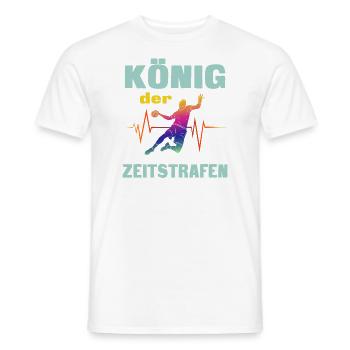 Handball. Roi des pénalités de temps. - T-shirt homme - blanc - Devant - AI Model Male 178 dark (178cm)