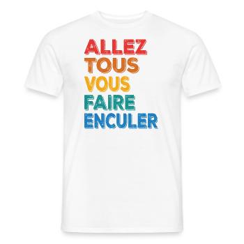 LASST EUCH ALLE IN DEN ARSCH FICKEN - Männer T-Shirt - Weiß - Vorne - AI Model Male 178 dark (178cm)