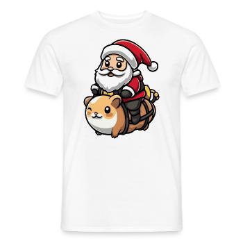 Hamster Père Noël dessin animé - T-shirt homme - blanc - Devant - AI Model Male 178 dark (178cm)