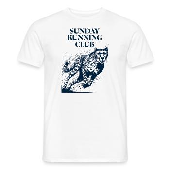 Sunday Running Club - Cheetah - Men's T-Shirt - white - Front - AI Model Male 178 dark (178cm)