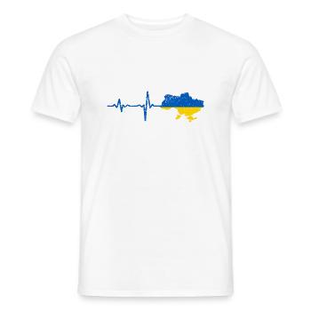 Heartbeat Ukraine Geschenk - Männer T-Shirt - Weiß - Vorne - AI Model Male 178 dark (178cm)