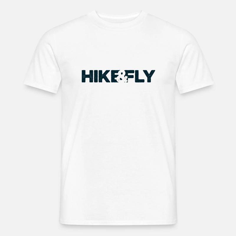 HIKE&FLY dunkelblau - Männer T-Shirt - Weiß