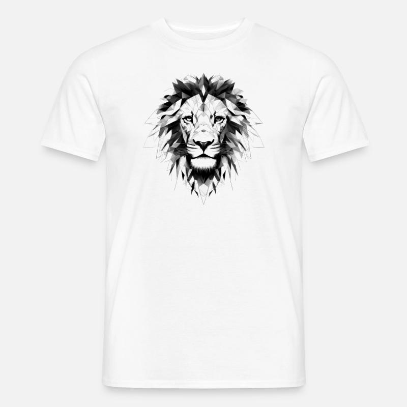 Löwe Geometrisch - Männer T-Shirt - Weiß