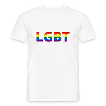 LGBT - Men's T-Shirt - white - Front - AI Model Male 178 dark (178cm)