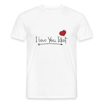 I love you. idiot. heart. - Men's T-Shirt - white - Front - AI Model Male 178 dark (178cm)